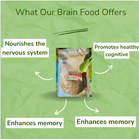 Brain food offers nourishment, memory enhancement, and cognitive benefits.