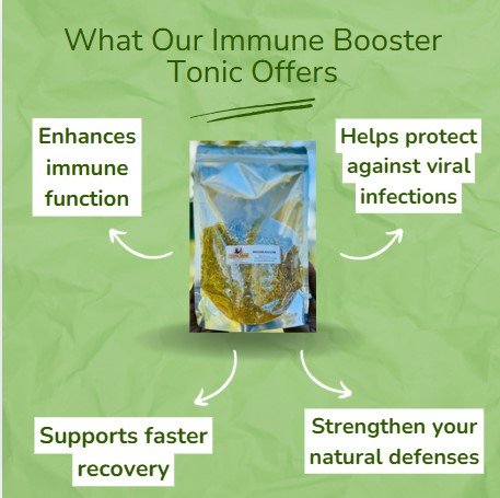 Immune booster tonic enhancing immunity and natural defenses.