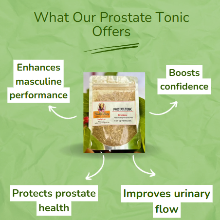 Prostate tonic promoting urinary health and confidence.