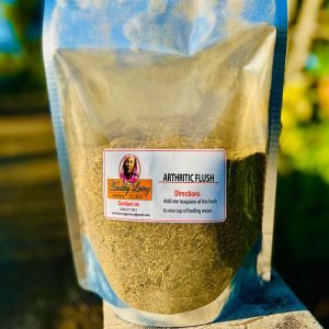 A sealed bag of African Baobab powder on a wooden surface outdoors.
