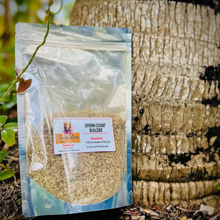 Packaged organic barley grains with a rustic background.