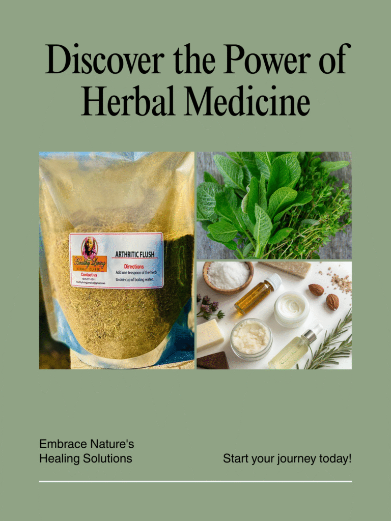 Discover the benefits of herbal medicine with natural powders and fresh herbs.